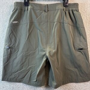 Viodia Shorts Men's Medium Green Zip Cargo Pockets Performance Stretch 7" Inseam